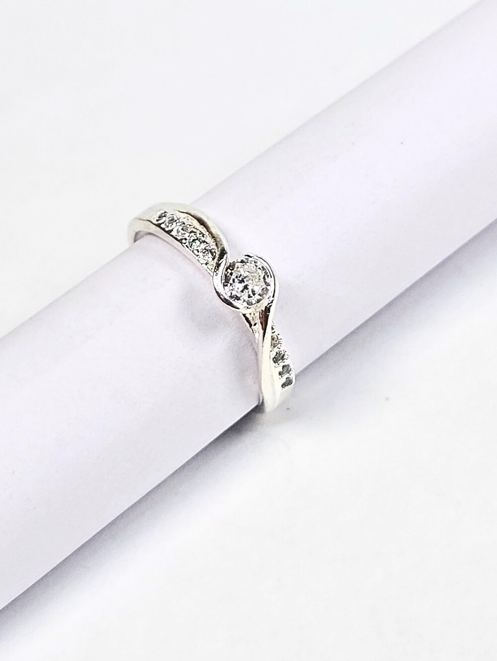 Solitaire Engagement Wedding Promise Ring 925 Sterling Silver CZ Low Profile